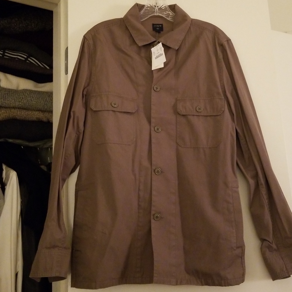 New - J Crew Military Shirt Jacket - Olive - Small